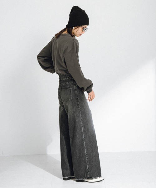 URBAN RESEARCH Sonny Label（アーバンリサーチサニーレーベル）の「カレッジロゴプリントロングTシャツ（Tシャツ/カットソー・レディース・オフホワイト/ピンク/スミクロ・FREE）」の13枚目の写真