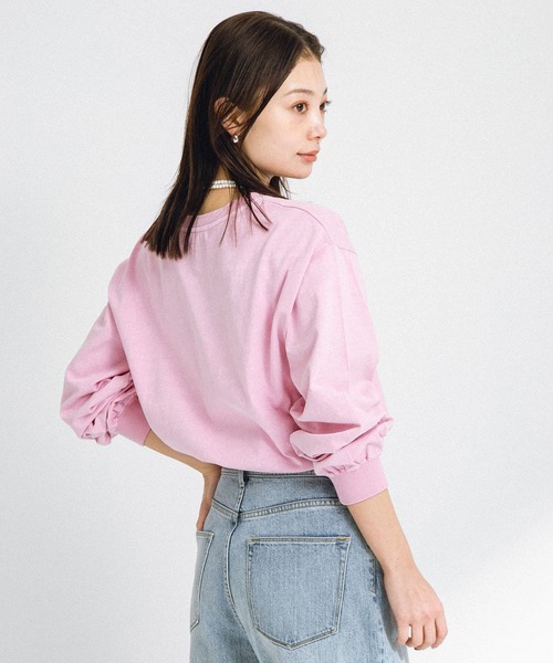 URBAN RESEARCH Sonny Label（アーバンリサーチサニーレーベル）の「カレッジロゴプリントロングTシャツ（Tシャツ/カットソー・レディース・オフホワイト/ピンク/スミクロ・FREE）」の20枚目の写真