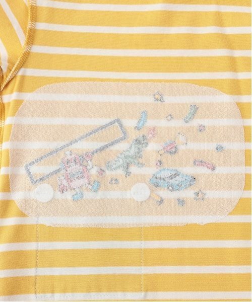 kladskap(クレードスコープ)の「ポケットからロボットボーダー長袖Tシャツ(Tシャツ/カットソー・キッズ・マスタード/ブルー・130cm/120cm/100cm/110cm/90cm/80cm)」の16枚目の写真