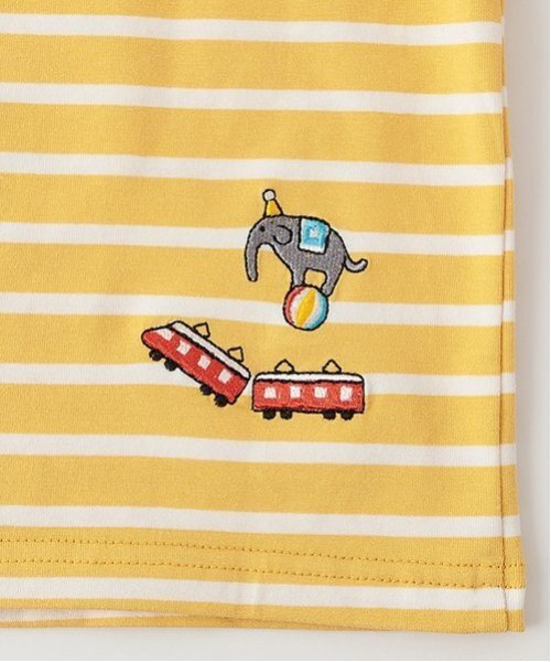 kladskap(クレードスコープ)の「ポケットからロボットボーダー長袖Tシャツ(Tシャツ/カットソー・キッズ・マスタード/ブルー・130cm/120cm/100cm/110cm/90cm/80cm)」の4枚目の写真