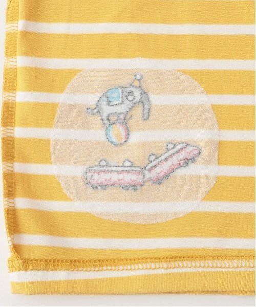 kladskap(クレードスコープ)の「ポケットからロボットボーダー長袖Tシャツ(Tシャツ/カットソー・キッズ・マスタード/ブルー・130cm/120cm/100cm/110cm/90cm/80cm)」の17枚目の写真