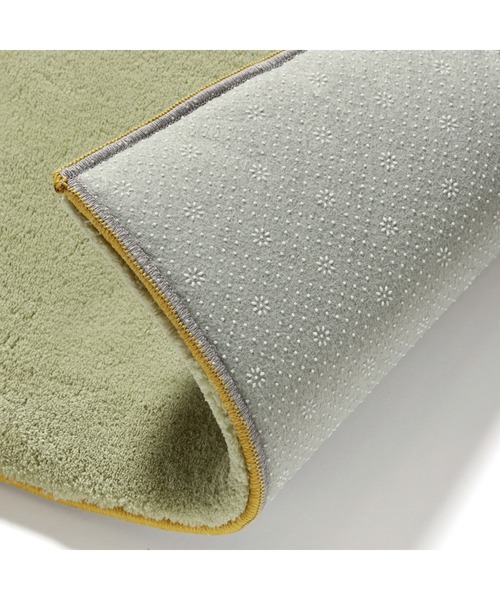 コロレ ラグ S 1400×1000 グリーン×イエロー 床暖房対応 ホット