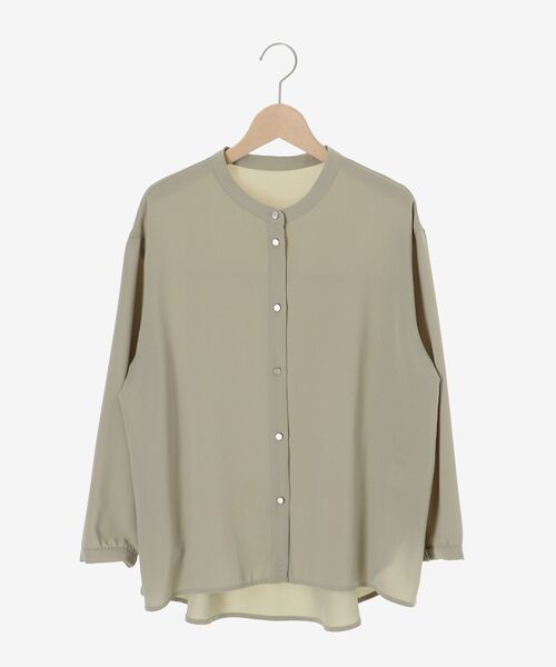 le.coeur blanc（ルクールブラン）の「2WAYジョーゼットブラウス（シャツ/ブラウス・レディース・オフホワイト/サックスブルー/ダークグレー/ネイビー/ブラック/カーキオリーブ/ピンク・38）」の4枚目の写真