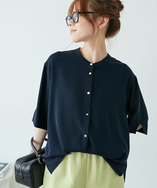 le.coeur blanc（ルクールブラン）の「★NO.1ヒット大人気ブラウス★2WAYジョーゼットブラウス（シャツ/ブラウス・レディース・オフホワイト/サックスブルー/ダークグレー/ネイビー/ブラック・38）」の4枚目の写真