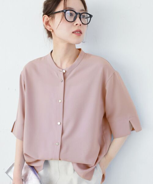 le.coeur blanc（ルクールブラン）の「2WAYジョーゼットブラウス（シャツ/ブラウス・レディース・オフホワイト/サックスブルー/ダークグレー/ネイビー/ブラック/カーキオリーブ/ピンク・38）」の7枚目の写真