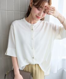 le.coeur blanc（ルクールブラン）の「＜累計8000枚販売突破！＞【二の腕カバー】2WAYジョーゼットブラウス（シャツ/ブラウス）」