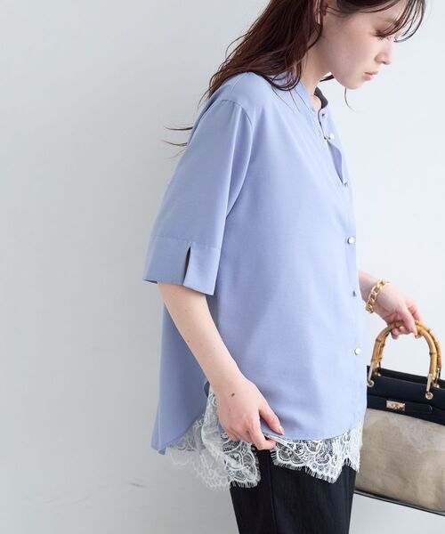 le.coeur blanc（ルクールブラン）の「2WAYジョーゼットブラウス（シャツ/ブラウス・レディース・オフホワイト/サックスブルー/ダークグレー/ネイビー/ブラック/カーキオリーブ/ピンク・38）」の8枚目の写真