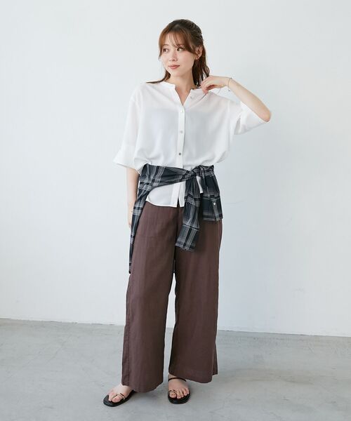 le.coeur blanc(ルクールブラン)の「2WAYジョーゼットブラウス(シャツ/ブラウス・レディース・オフホワイト/サックスブルー/ダークグレー/ネイビー/ブラック/カーキオリーブ/ピンク/ライトグレー・38)」の16枚目の写真