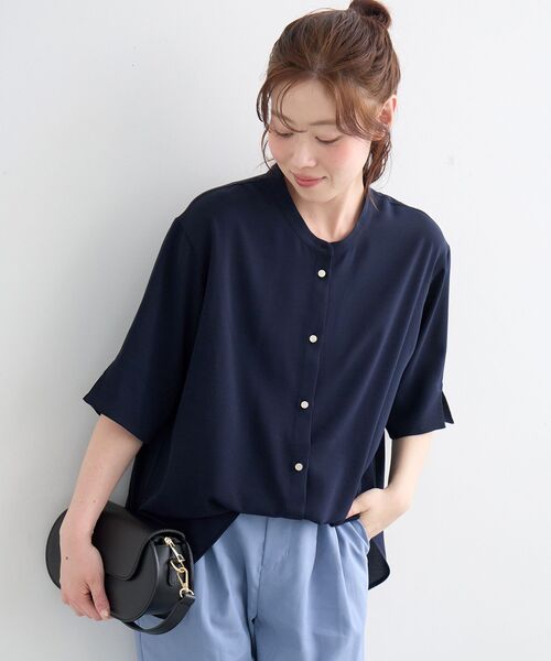 le.coeur blanc(ルクールブラン)の「2WAYジョーゼットブラウス(シャツ/ブラウス・レディース・オフホワイト/サックスブルー/ダークグレー/ネイビー/ブラック/カーキオリーブ/ピンク/ライトグレー・38)」の19枚目の写真