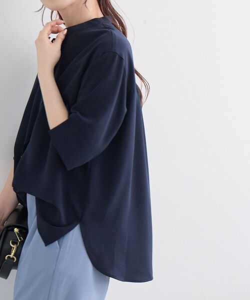 le.coeur blanc(ルクールブラン)の「2WAYジョーゼットブラウス(シャツ/ブラウス・レディース・オフホワイト/サックスブルー/ダークグレー/ネイビー/ブラック/カーキオリーブ/ピンク/ライトグレー・38)」の22枚目の写真