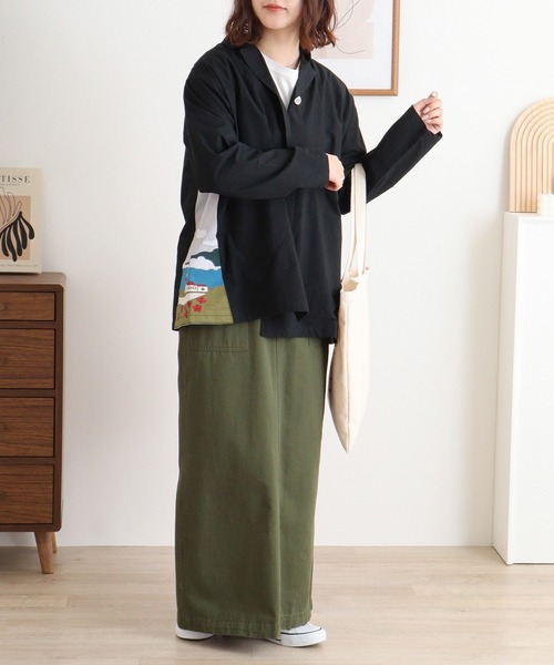 Emago(イマゴ)の「EMAGO 街並みパッチワーク刺繍ジャケット(テーラードジャケット・レディース・ベージュ/ブラック/カーキ・FREE)」の20枚目の写真