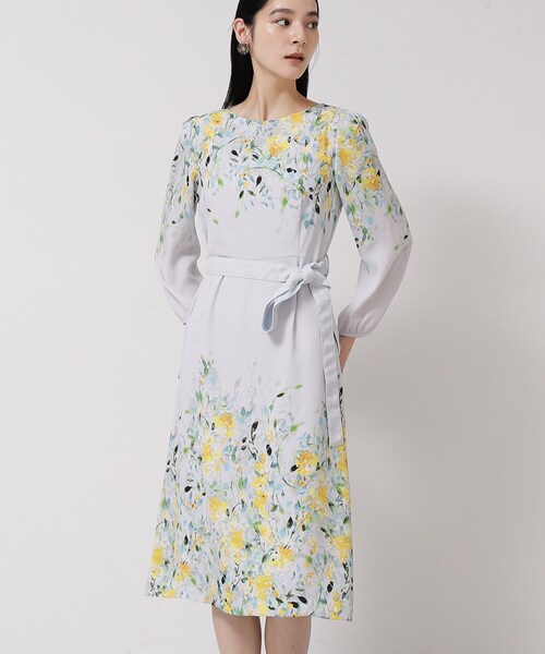 Sunauna（スーナウーナ）の「【&yours project／SS～L】パネル柄ワンピース（ワンピース・レディース・グレー系/ブラック系/ベージュ系・34/36/38/40）」の3枚目の写真