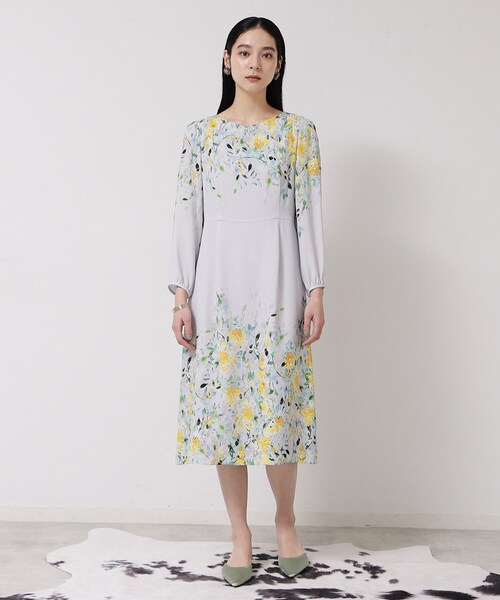 Sunauna（スーナウーナ）の「【&yours project／SS～L】パネル柄ワンピース（ワンピース・レディース・グレー系/ブラック系/ベージュ系・34/36/38/40）」の4枚目の写真