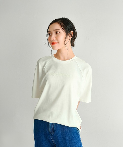 MIKI HOUSE(ミキハウス)の「【WEB限定】バックロゴ半袖Tシャツ(大人用)(Tシャツ/カットソー・レディース・イエロー/パープル/レッド/グリーン/ホワイト/ライトグリーン/ネイビー/ブルー・L(175-185cm)/M(165-175cm)/S(155-165cm))」の16枚目の写真