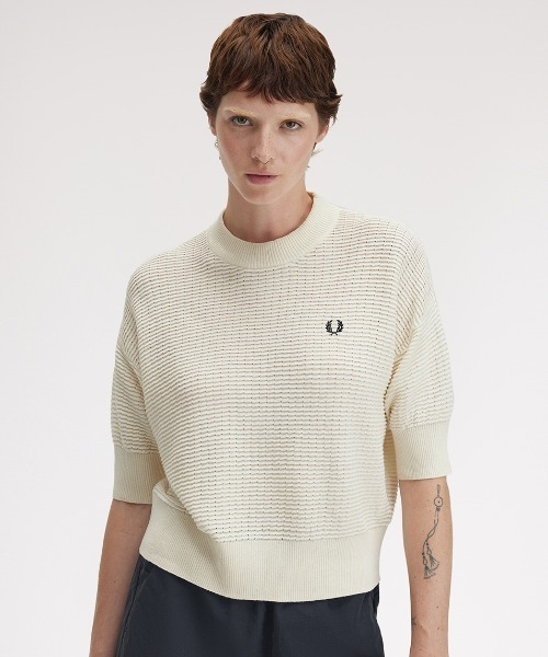 Textured Knit High Neck Top／ハイネックテクスチャーニット