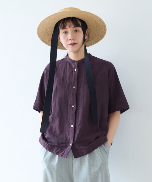 yuni(ユニ )の「近江晒 ブラウス(シャツ/ブラウス・レディース・ボルドー/オレンジ/ブラック・FREE)」の2枚目の写真