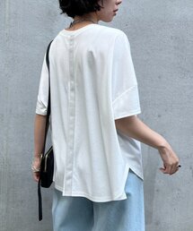 Jena espace merveilleux | 【ポンチョシルエットで可愛い／大人Tシャツ】バックテープカットソー(Tシャツ/カットソー)