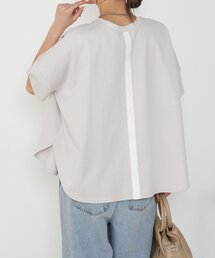 Jena espace merveilleux | 【ポンチョシルエットで可愛い／大人Tシャツ】バックテープカットソー(Tシャツ/カットソー)