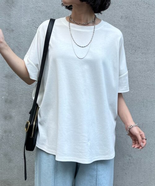Jena espace merveilleux（ジェナ　エスパスメルヴェイユ）の「【ポンチョシルエットで可愛い／大人Tシャツ】バックテープカットソー（Tシャツ/カットソー・レディース・ライトグレー/チャコールグレー/オフホワイト・2/1）」の15枚目の写真