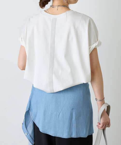 Jena espace merveilleux（ジェナ　エスパスメルヴェイユ）の「【ポンチョシルエットで可愛い／大人Tシャツ】バックテープカットソー（Tシャツ/カットソー・レディース・ライトグレー/チャコールグレー/オフホワイト・2/1）」の19枚目の写真
