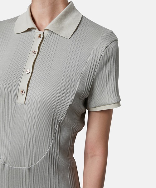 iRENE(アイレネ)の「コットンテレコポロドレス / Cotton Teleco Polo Dress(ワンピース・レディース・ネイビー/グレー・36)」の6枚目の写真