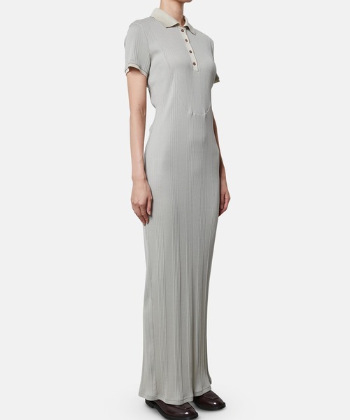 iRENE(アイレネ)の「コットンテレコポロドレス / Cotton Teleco Polo Dress(ワンピース・レディース・ネイビー/グレー・36)」の4枚目の写真