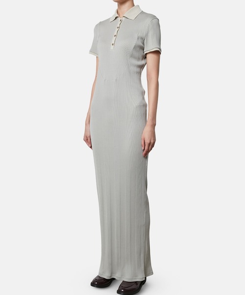 iRENE(アイレネ)の「コットンテレコポロドレス / Cotton Teleco Polo Dress(ワンピース・レディース・ネイビー/グレー・36)」の3枚目の写真