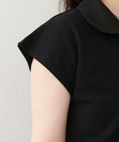 natural couture(ナチュラルクチュール)の「刺繍入りフレンチスリーブポロシャツ(Tシャツ/カットソー・レディース・ピンク/ベージュ/オフホワイト/グレー/ブラック・FREE)」の18枚目の写真