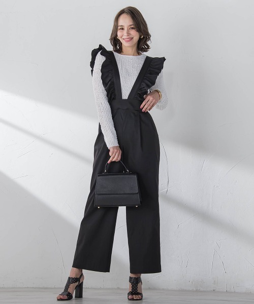 【WEB限定】フリルサロペット付きパンツ