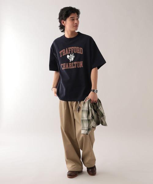 RAGEBLUE（レイジブルー）の「カレッジロゴ刺繍/オーバーサイズTシャツ（Tシャツ/カットソー・メンズ・ホワイト/グリーン/ネイビー・LARGE/MEDIUM）」の15枚目の写真