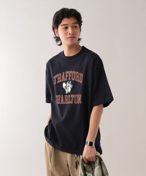 RAGEBLUE（レイジブルー）の「カレッジロゴ刺繍/オーバーサイズTシャツ（Tシャツ/カットソー・メンズ・ホワイト/グリーン/ネイビー・LARGE/MEDIUM）」の19枚目の写真