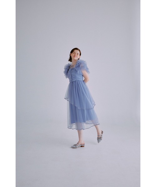 FURFUR(ファーファー)の「チュールボレロセットキャミドレス(ワンピース・レディース・ブラック/ブルー/ピンクベージュ・FREE)」の10枚目の写真