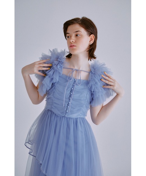 FURFUR(ファーファー)の「チュールボレロセットキャミドレス(ワンピース・レディース・ブラック/ブルー/ピンクベージュ・FREE)」の12枚目の写真