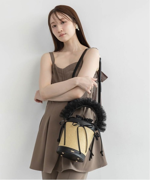 2WAYチュールフリルハンドルカゴバッグ（ハンドバッグ）｜RANDA