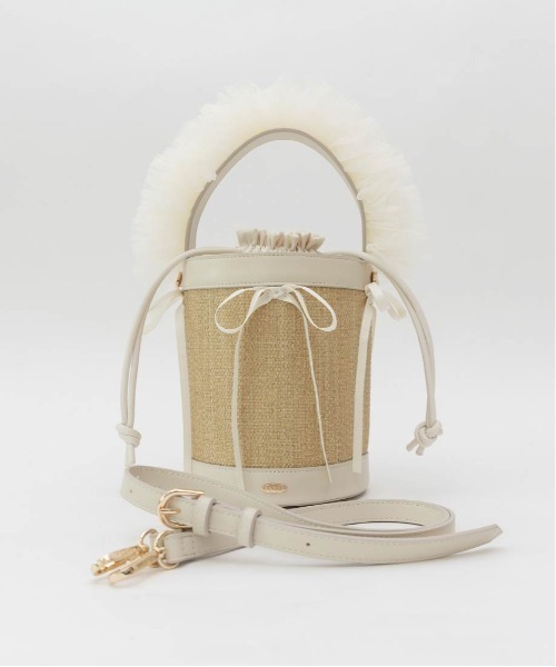 2WAYチュールフリルハンドルカゴバッグ（ハンドバッグ）｜RANDA