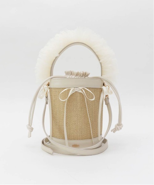 2WAYチュールフリルハンドルカゴバッグ（ハンドバッグ）｜RANDA