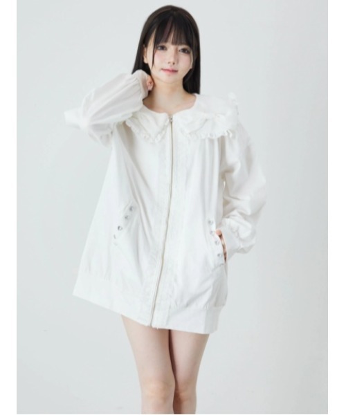 Ank Rouge（アンクルージュ）の「おリボンBIGパーカー（Tシャツ/カットソー・レディース・ブラック/ピンク/ホワイト・M）」の2枚目の写真