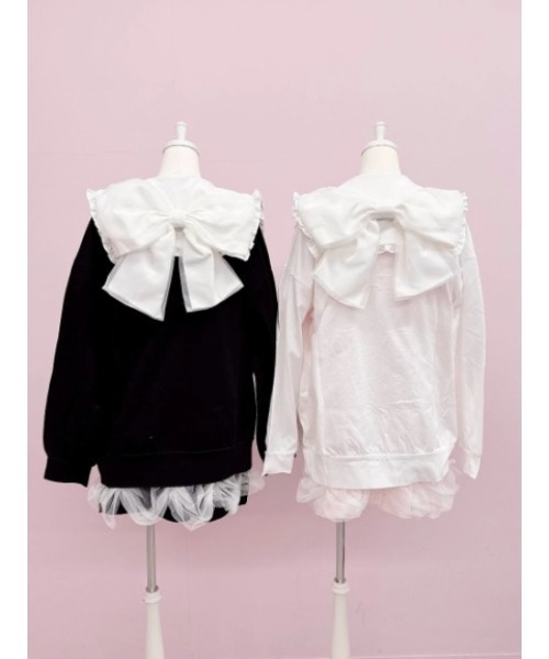 Ank Rouge（アンクルージュ）の「おリボンBIGパーカー（Tシャツ/カットソー・レディース・ブラック/ピンク/ホワイト・M）」の11枚目の写真