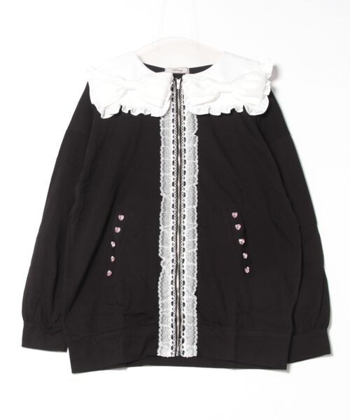 Ank Rouge（アンクルージュ）の「おリボンBIGパーカー（Tシャツ/カットソー・レディース・ブラック/ピンク/ホワイト・M）」の9枚目の写真