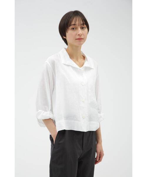 MARGARET HOWELL(マーガレットハウエル)の「LINEN VOILE(シャツ/ブラウス・レディース・ブルー系その他5/ベージュ系その他2/ホワイト・2/1/3)」の1枚目の写真