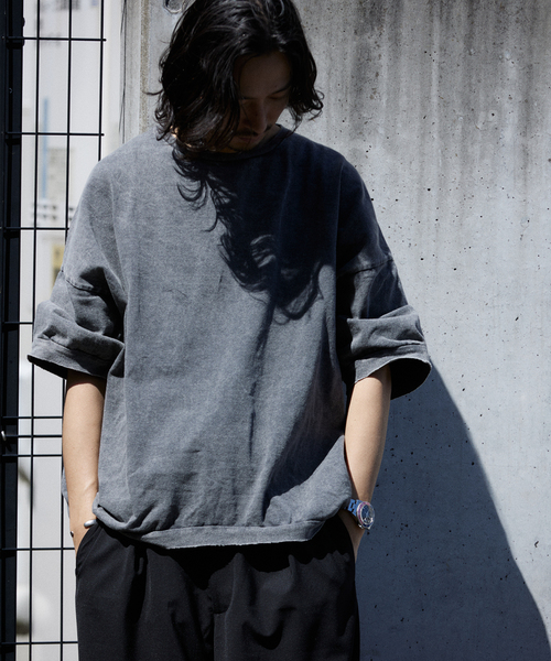 JOURNAL STANDARD J.S HOMESTEAD（ジャーナルスタンダードホームステッド）の「J.S.Homestead / オーバーラージ ポンチョ ショートスリーブTシャツ（Tシャツ/カットソー・メンズ・チャコールグレー/ブラック/ライトグリーン/ベージュ・FREE）」の8枚目の写真