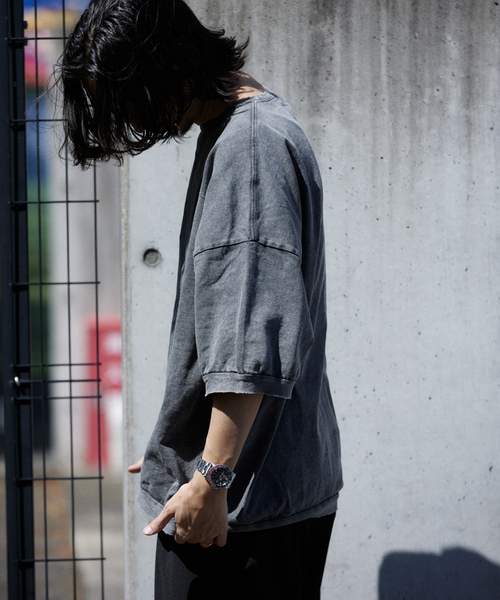 JOURNAL STANDARD J.S HOMESTEAD（ジャーナルスタンダードホームステッド）の「J.S.Homestead / オーバーラージ ポンチョ ショートスリーブTシャツ（Tシャツ/カットソー・メンズ・チャコールグレー/ブラック/ライトグリーン/ベージュ・FREE）」の9枚目の写真