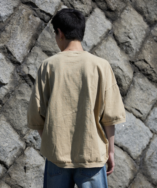 JOURNAL STANDARD J.S HOMESTEAD（ジャーナルスタンダードホームステッド）の「J.S.Homestead / オーバーラージ ポンチョ ショートスリーブTシャツ（Tシャツ/カットソー・メンズ・チャコールグレー/ブラック/ライトグリーン/ベージュ・FREE）」の19枚目の写真