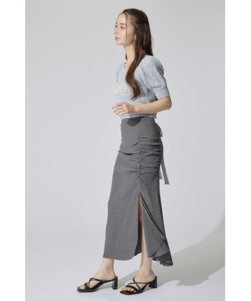 rienda（リエンダ）の「【AKB48 水島美結さん着用アイテム】ギャザーマーメイドジャストウエストスカート マーメイドスカート（スカート・レディース・グレー/マルチ/ブラック/ベージュ・SMALL/MEDIUM）」の13枚目の写真