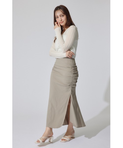 rienda（リエンダ）の「【AKB48 水島美結さん着用アイテム】ギャザーマーメイドジャストウエストスカート マーメイドスカート（スカート・レディース・グレー/マルチ/ブラック/ベージュ・SMALL/MEDIUM）」の21枚目の写真