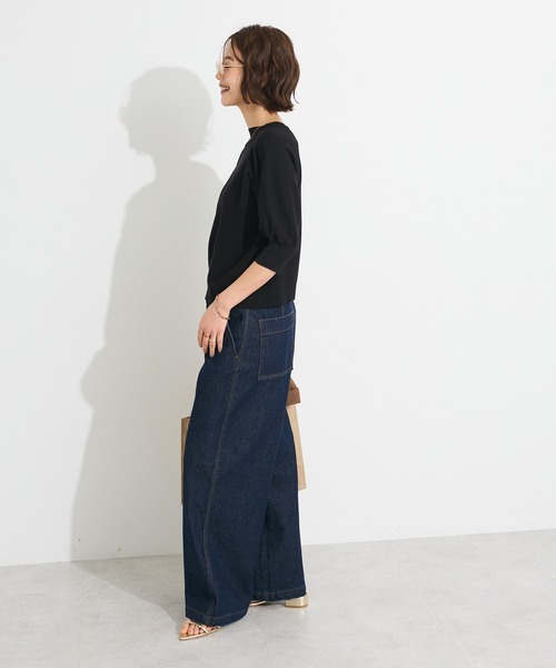 CRAFT STANDARD BOUTIQUE（クラフトスタンダードブティック）の「洗える/UVカット/毛玉軽減 ファンクショナルニット半袖ラグランプルオーバー◆（ニット/セーター・レディース・ブラック/オフホワイト/グレー/グリーン・FREE）」の9枚目の写真