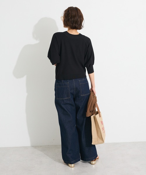 CRAFT STANDARD BOUTIQUE（クラフトスタンダードブティック）の「洗える/UVカット/毛玉軽減 ファンクショナルニット半袖ラグランプルオーバー◆（ニット/セーター・レディース・ブラック/オフホワイト/グレー/グリーン・FREE）」の10枚目の写真