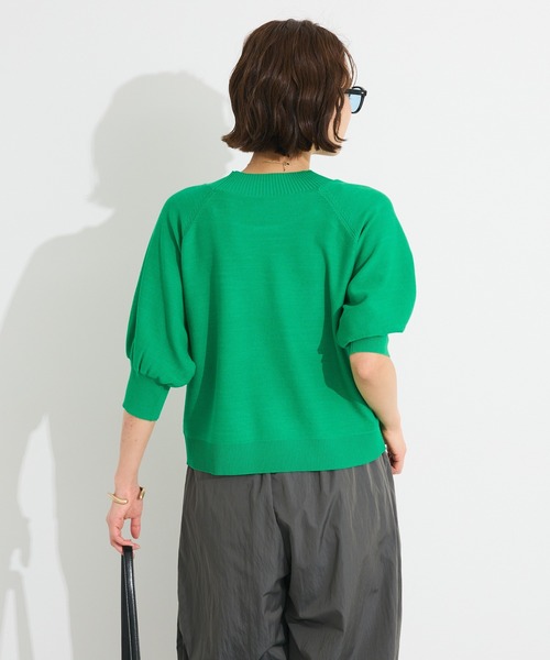 CRAFT STANDARD BOUTIQUE（クラフトスタンダードブティック）の「洗える/UVカット/毛玉軽減 ファンクショナルニット半袖ラグランプルオーバー◆（ニット/セーター・レディース・ブラック/オフホワイト/グレー/グリーン・FREE）」の15枚目の写真