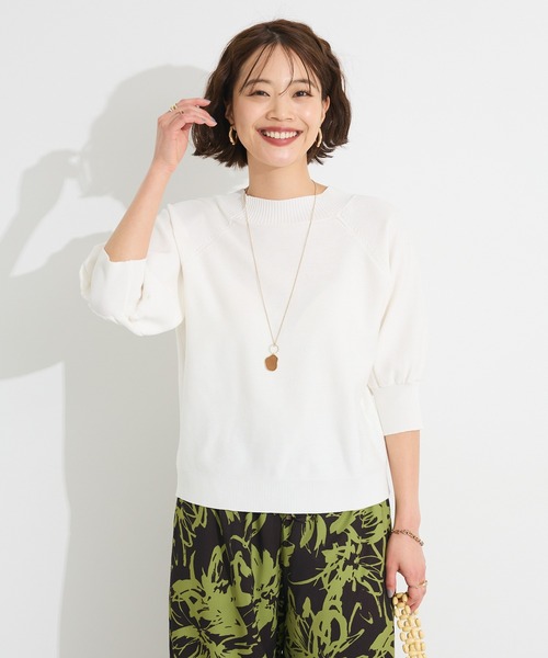 CRAFT STANDARD BOUTIQUE（クラフトスタンダードブティック）の「洗える/UVカット/毛玉軽減 ファンクショナルニット半袖ラグランプルオーバー◆（ニット/セーター・レディース・ブラック/オフホワイト/グレー/グリーン・FREE）」の19枚目の写真