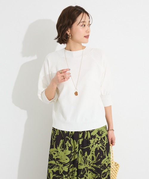 CRAFT STANDARD BOUTIQUE（クラフトスタンダードブティック）の「洗える/UVカット/毛玉軽減 ファンクショナルニット半袖ラグランプルオーバー◆（ニット/セーター・レディース・ブラック/オフホワイト/グレー/グリーン・FREE）」の20枚目の写真